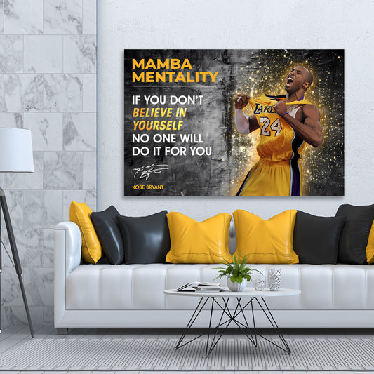 Quadro moderno motivazione Mamba Mentality Basket Sport