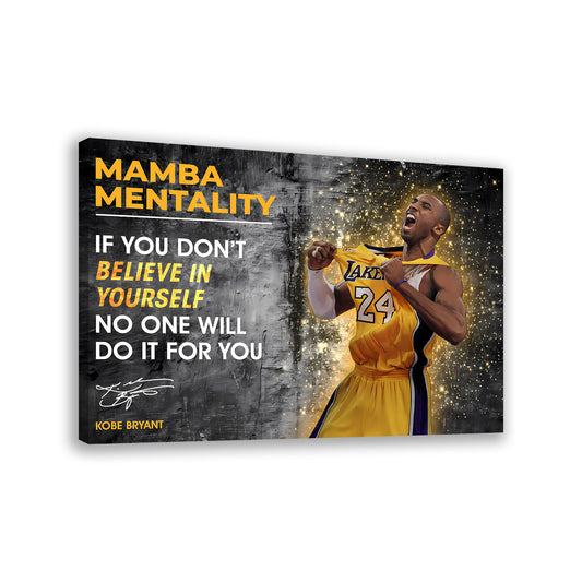 Quadro moderno motivazione Mamba Mentality Basket Sport