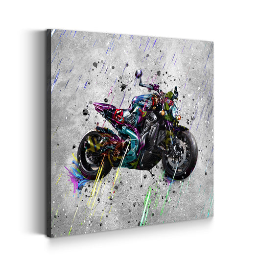 Quadro moderno Harley moto Street Art Graffiti Grey Style