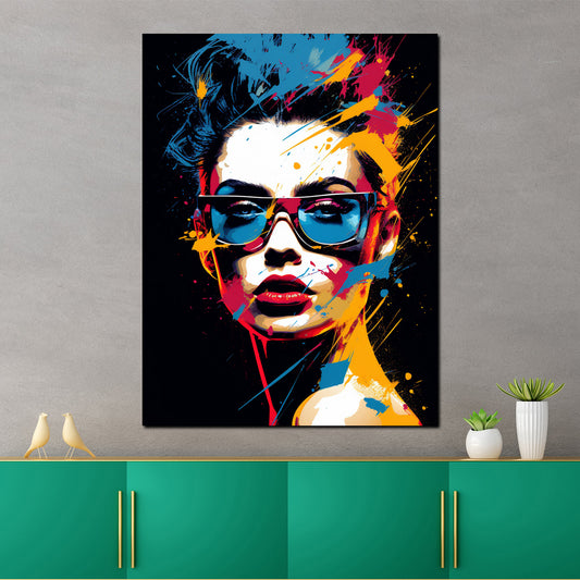 Quadro moderno pop art astratto cool girl color style