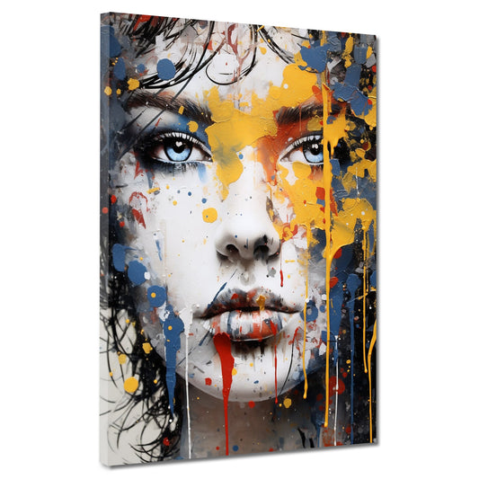 Quadro moderno pop art astratto splash cool girl color style