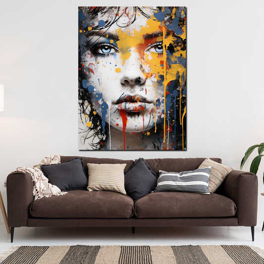 Quadro moderno pop art astratto splash cool girl color style