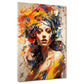 Quadro moderno pop art donna astratta colour style