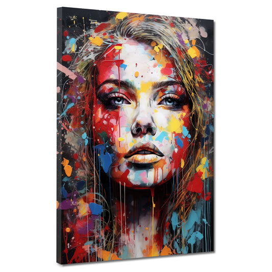 Quadro moderno pop art splash cool girl color style