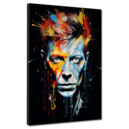 Quadro moderno pop art viso Bowie dark style