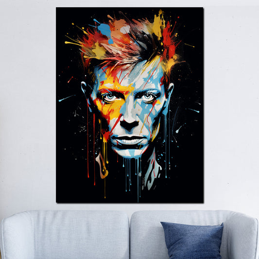 Quadro moderno pop art viso Bowie dark style