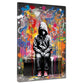 Quadro moderno ragazzo seduto Abstract Street Art