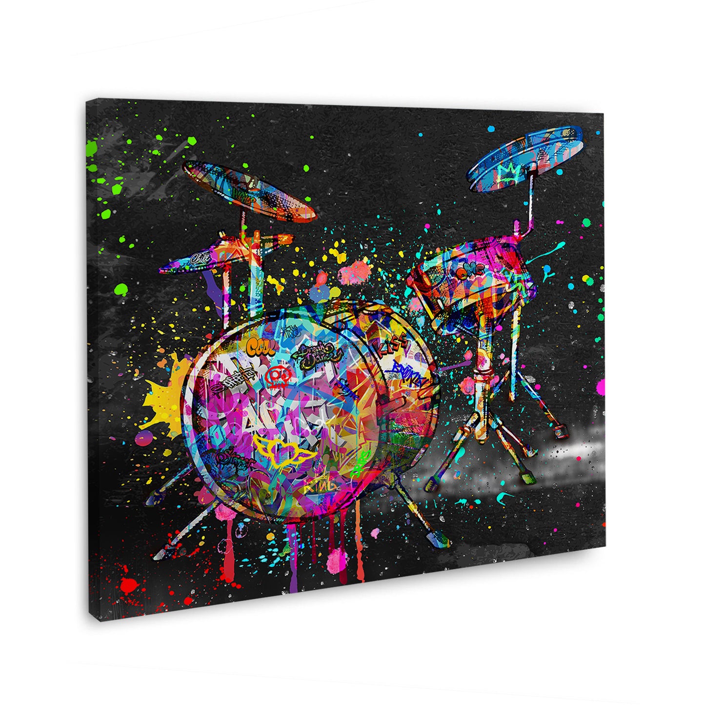 Quadro moderno street art batteria drumset musika