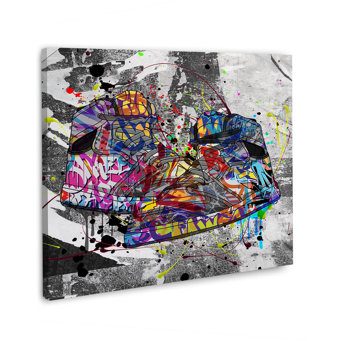 Quadro moderno street art scarpe sneakers Graffiti style