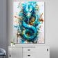 Quadro moderno street art serpente blue art