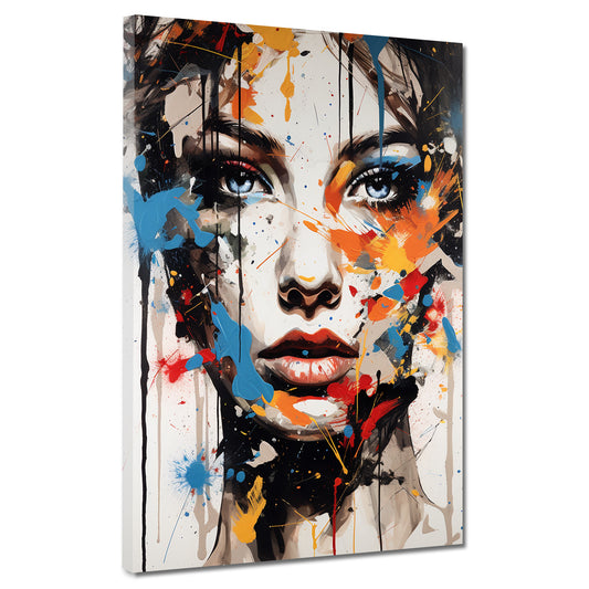 Quadro moderno volto donna astratto Pop Art Colour Style