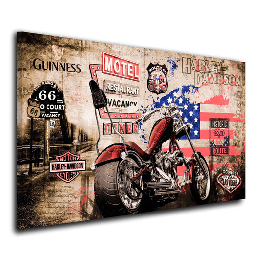 Quadro moto Harley Route 66 Retro Style