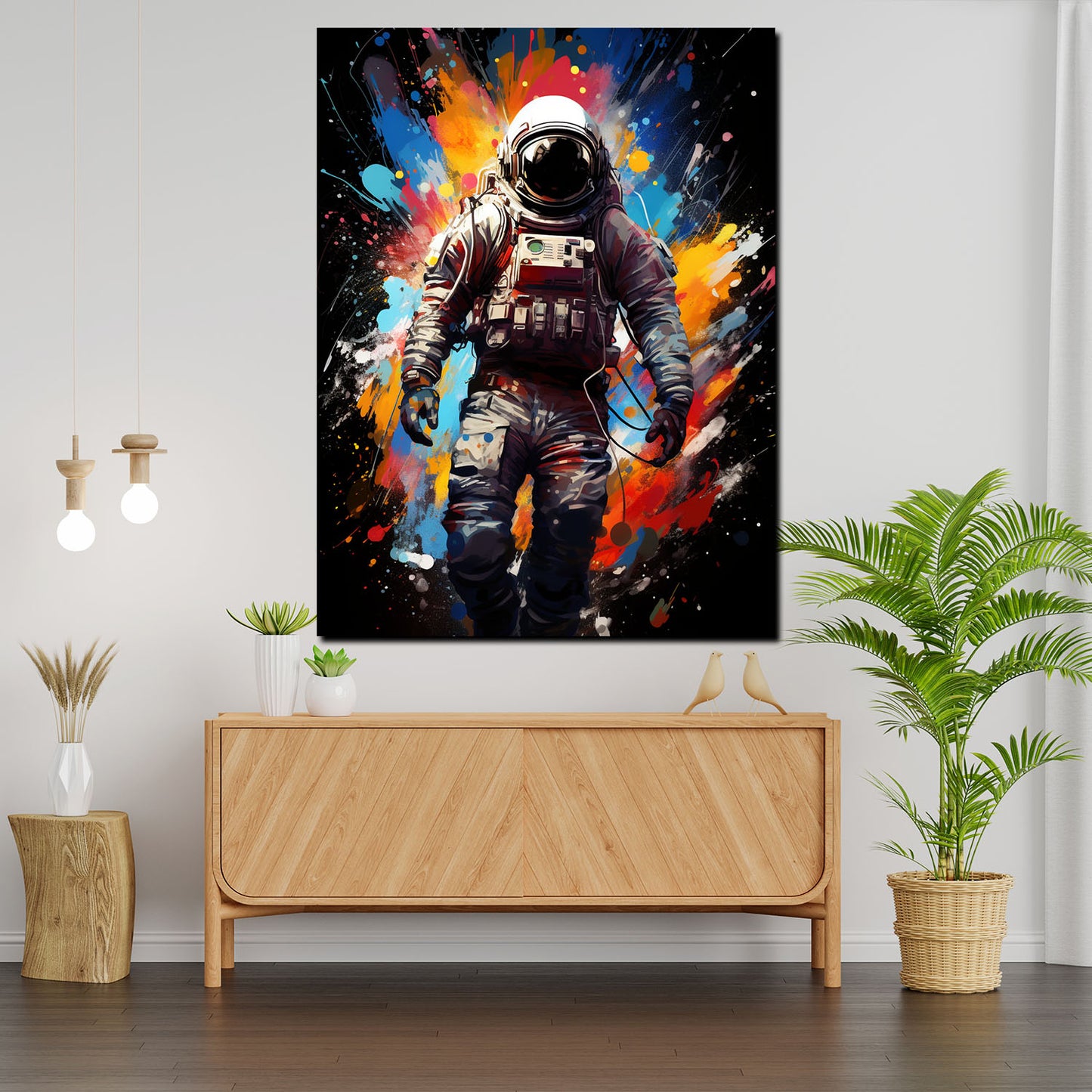 Quadro opera d'arte astratta astronauta, Pop Art Splash