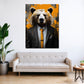 Quadro orso astratto in abito pop art yellow