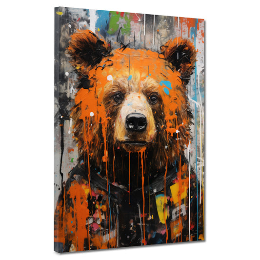 Quadro orso astratto pop art colour