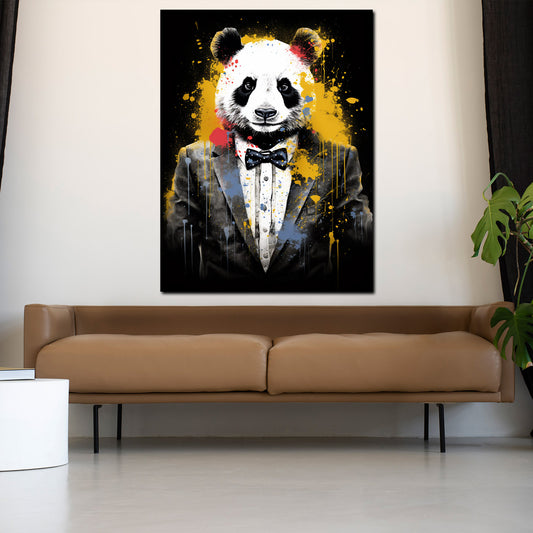 Quadro panda in abito Pop Art Splash