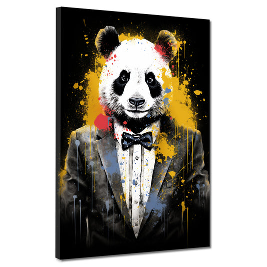 Quadro panda in abito Pop Art Splash