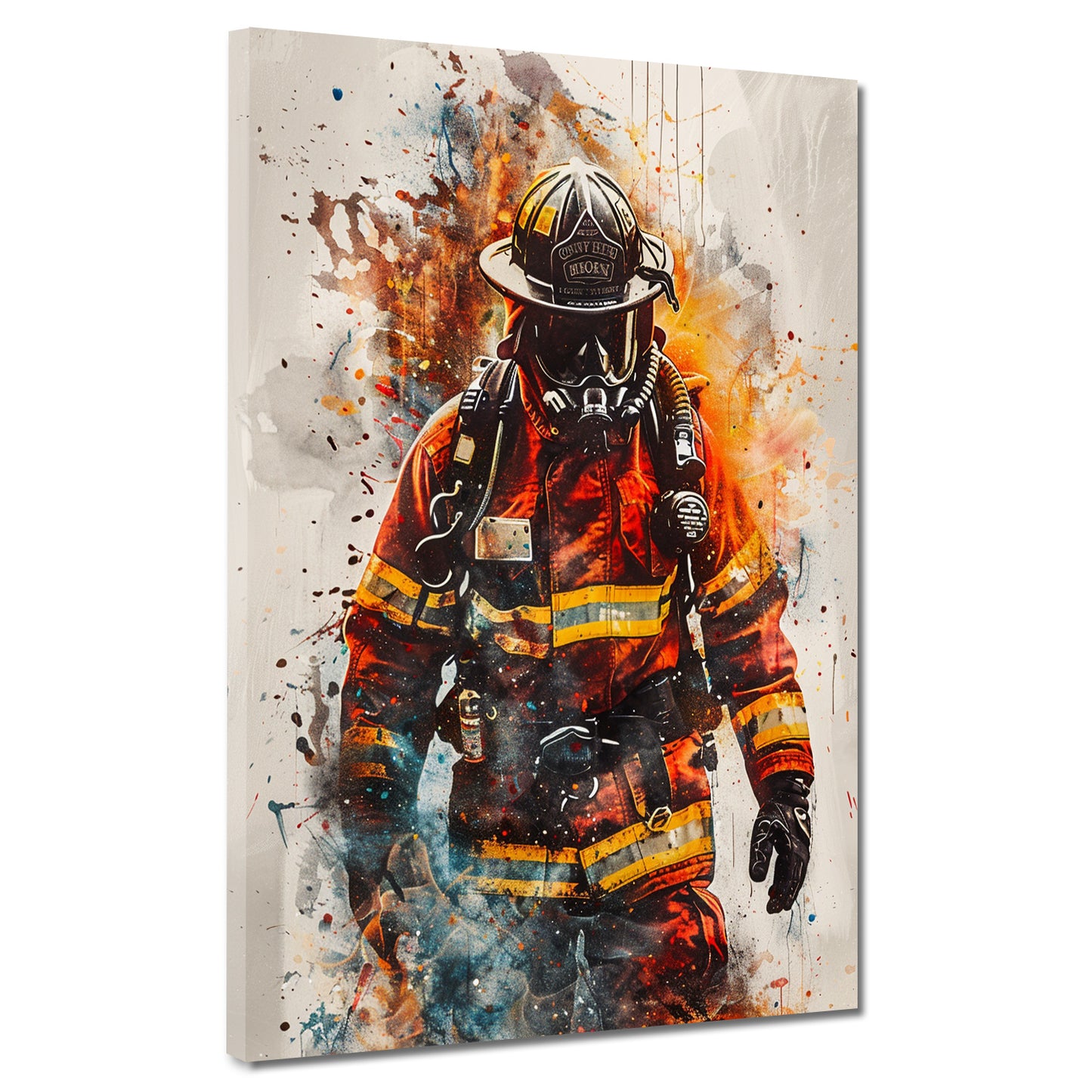 Quadro pompiere pop art astratto fire style