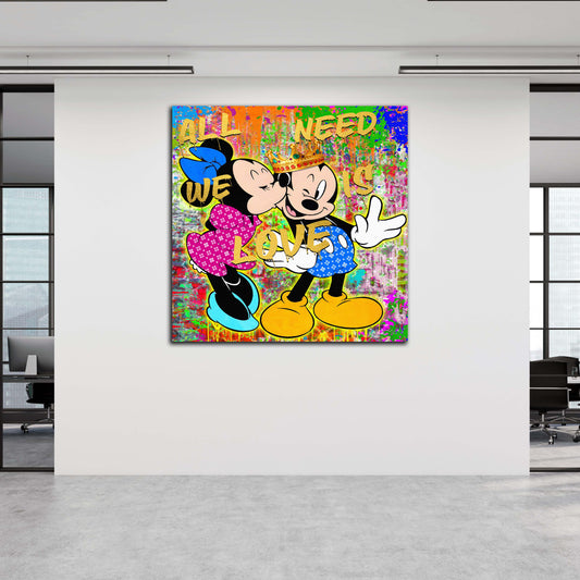 Quadro pop art King topolini in love comic