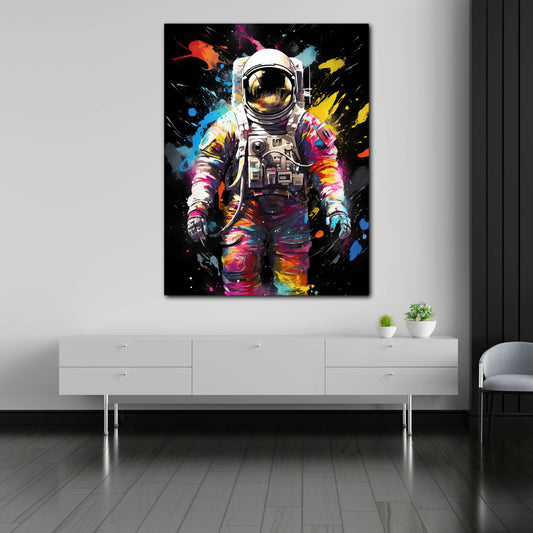 Quadro pop art astronauta black colour