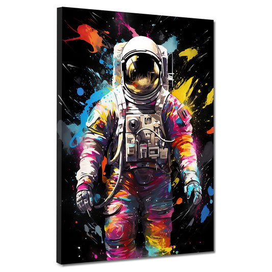 Quadro pop art astronauta black colour