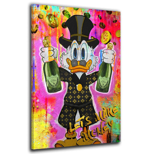 Quadro moderno Rich Duck Pop Art Make Money