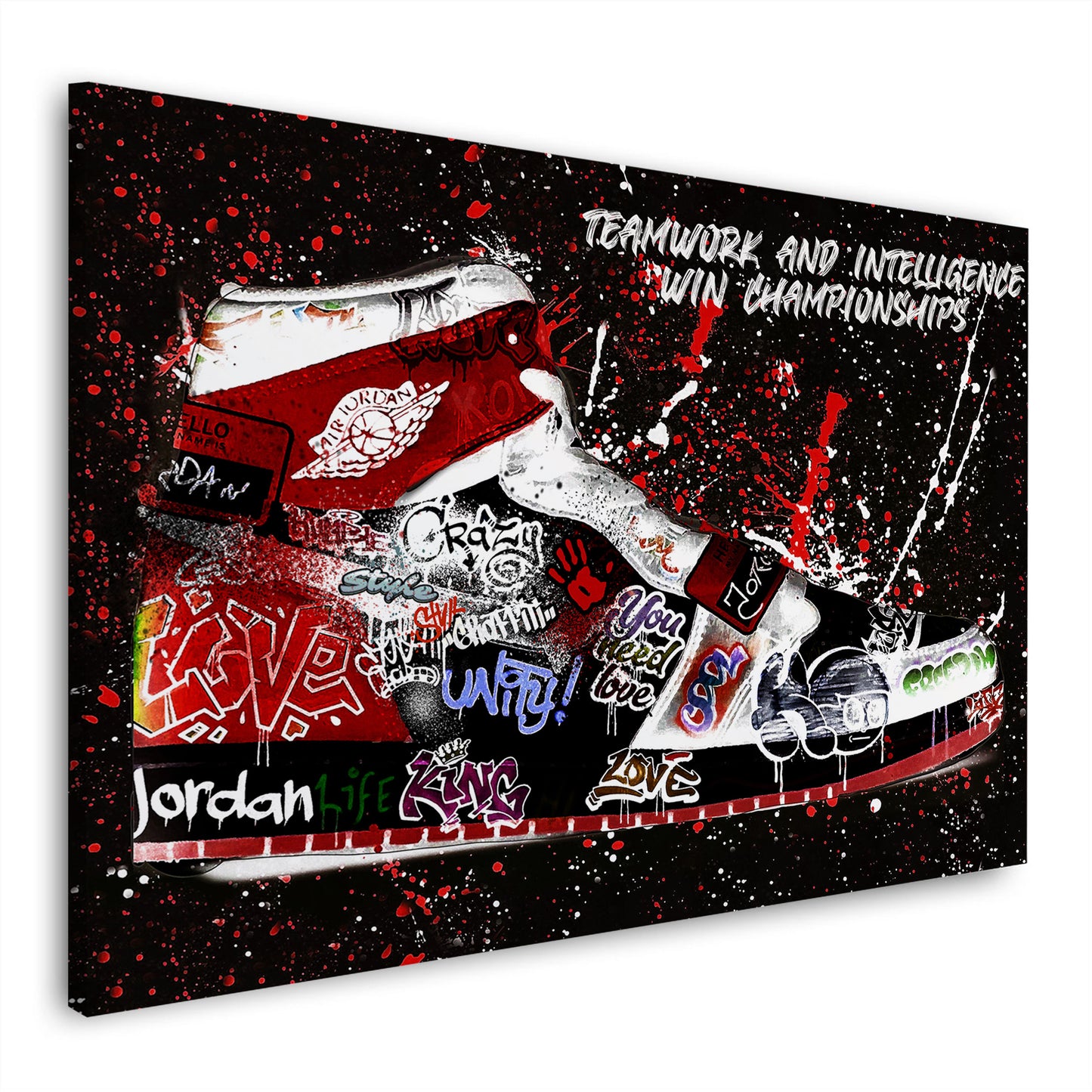 Quadro pop art sneaker graffiti motivazione Basket Sport