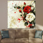 Quadro rose rosse e bianche con spruzzi artistici astratti