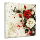 Quadro rose rosse e bianche con spruzzi artistici astratti