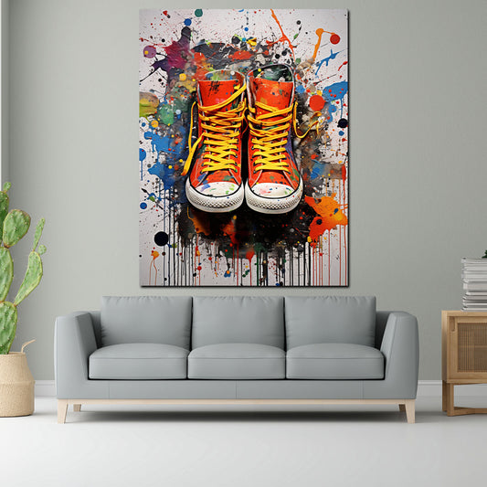 Quadro scarpe astratte splash street art