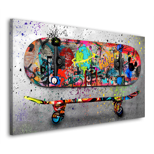 Quadro skateboard in stile graffiti style