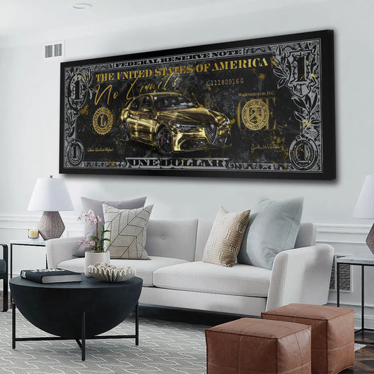 Quadro Dollaro Alfa Romeo No Limits, Pop Art