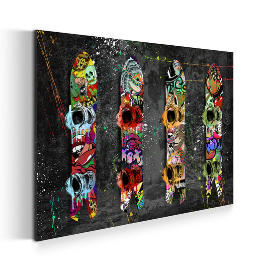 Quadro stampa su tela Graffiti Street Art Snowboards Style