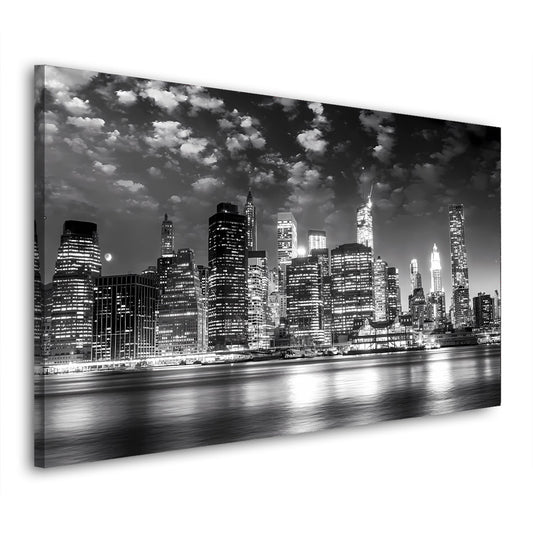 Quadro stampa su tela Manhattan NY Night Style