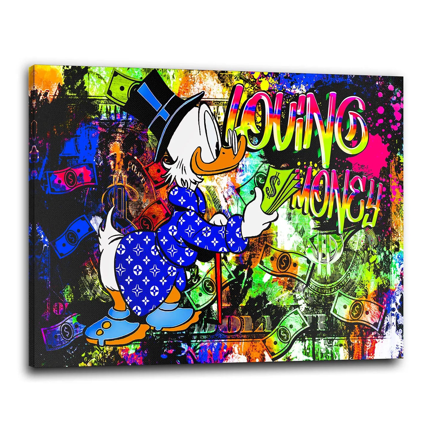 Quadro Paperone Loving Money, Pop Art, Comic Fumetti