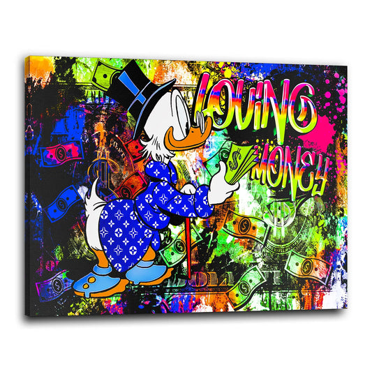 Quadro Paperone Loving Money, Pop Art, Comic Fumetti