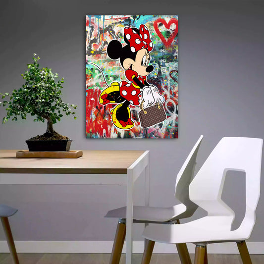 Quadro stampa su tela Street Art Beautiful Minnie, Comic