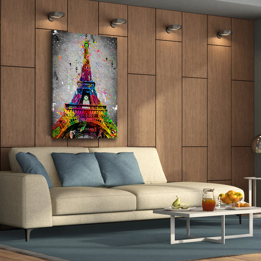 Quadro stampa su tela Street Art Torre Eiffel Parigi