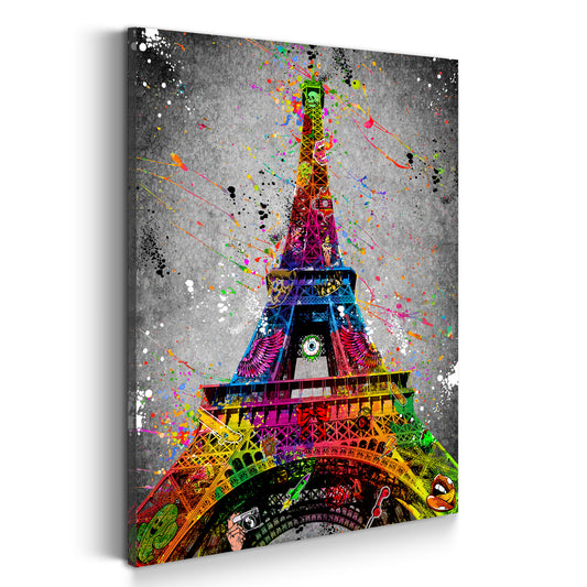 Quadro stampa su tela Street Art Torre Eiffel Parigi