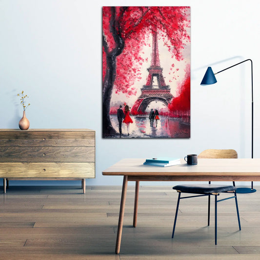 Quadro stampa su tela astratto Painting Red Style, Parigi