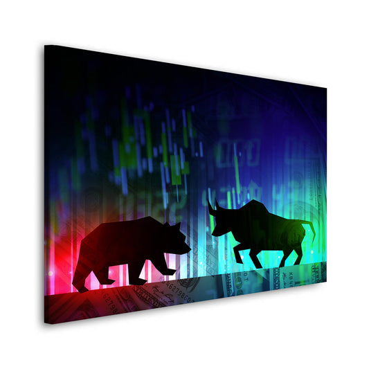 Quadro borsa Trading Bull & Bear, ufficio