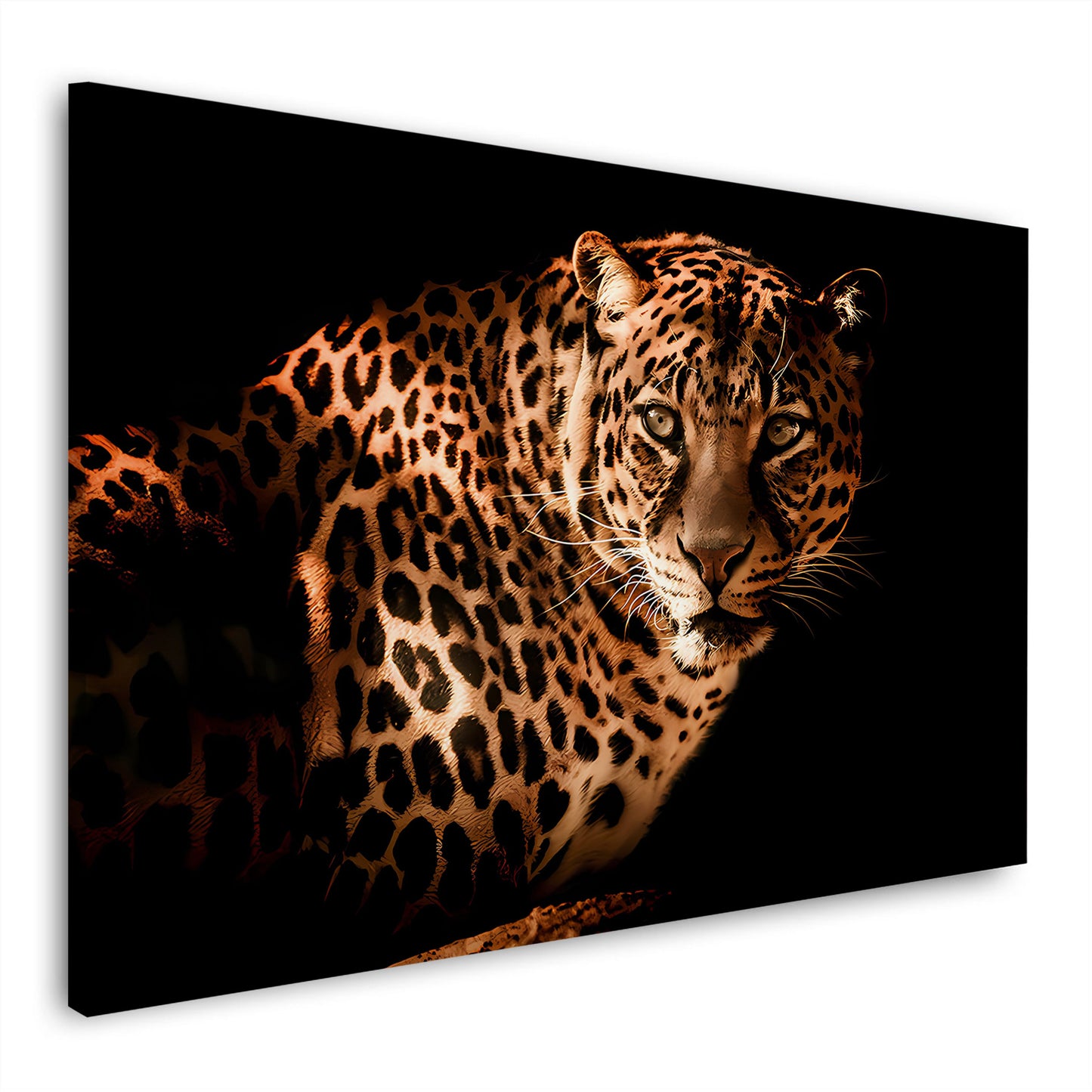 Quadro stampa su tela leopardo Black Style