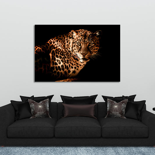 Quadro stampa su tela leopardo Black Style