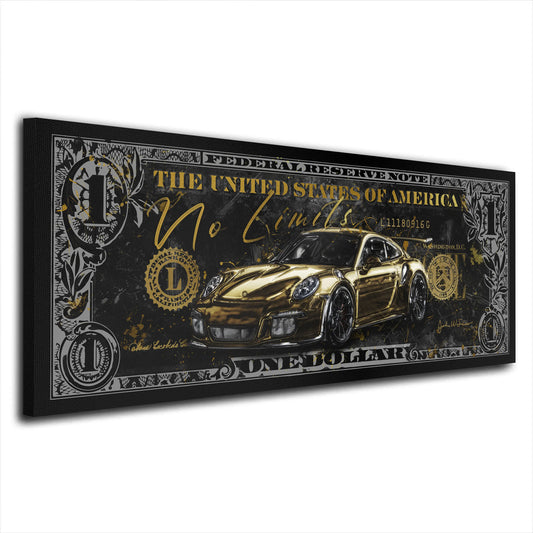 Quadro motivazionale Porsche No Limits Gold Edition