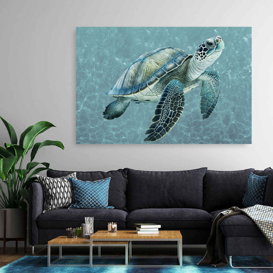 Quadro tartaruga marina blue style