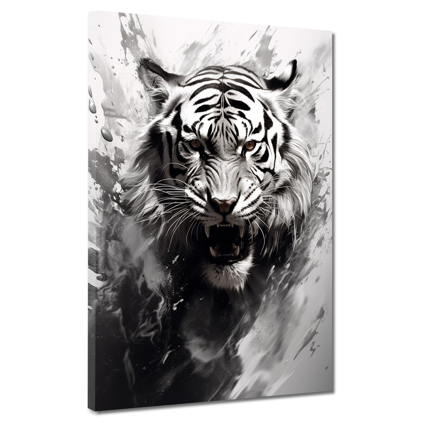 Quadro tigre bianco e nero astratto