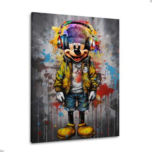 Quadro topo con cuffie Sreet Art Graffiti Pop Art