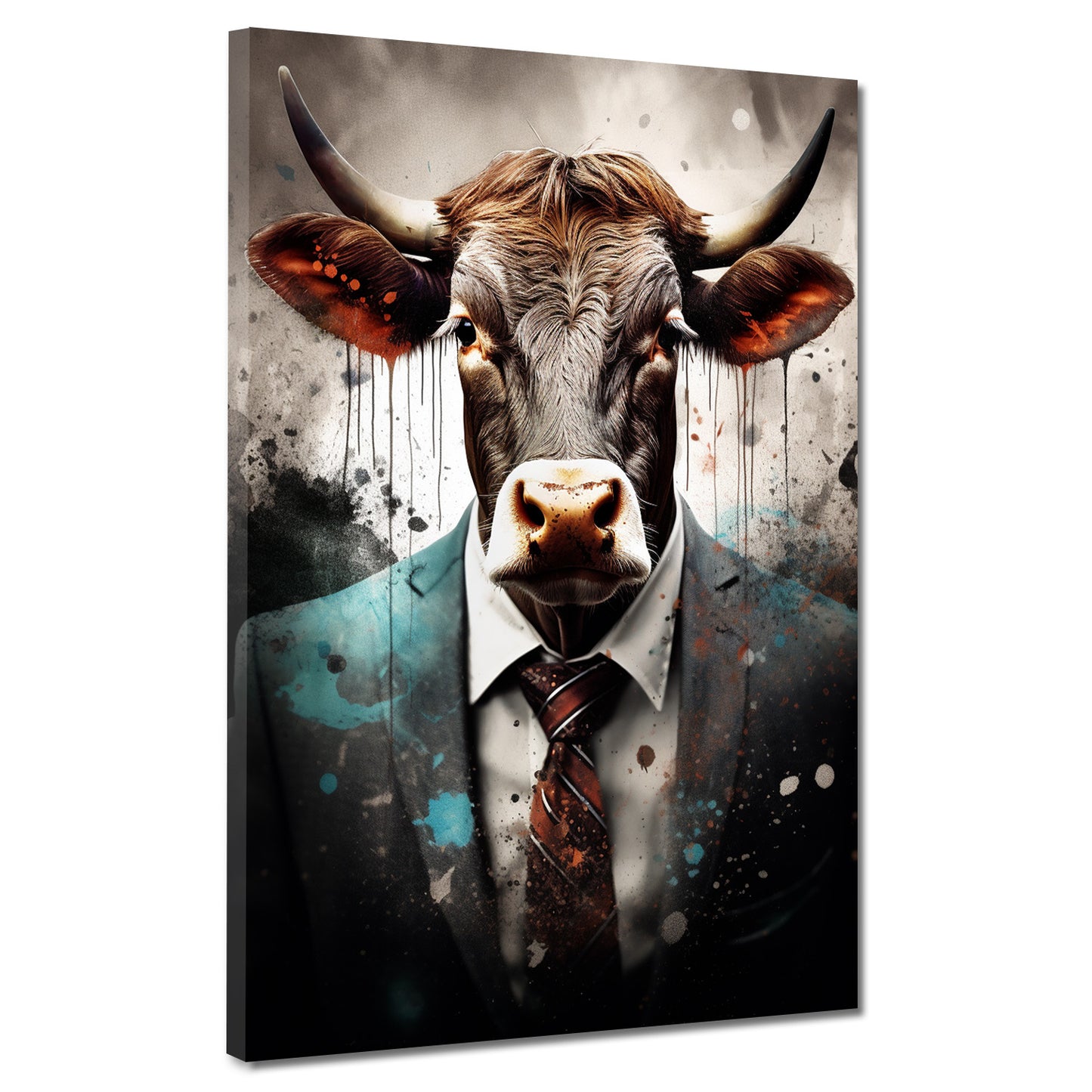 Quadro toro in abito astratto Pop Art Dark