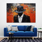 Quadro uomo astratto con cappello colour style