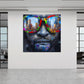 Quadro uomo con occhiali da sole viso pop art